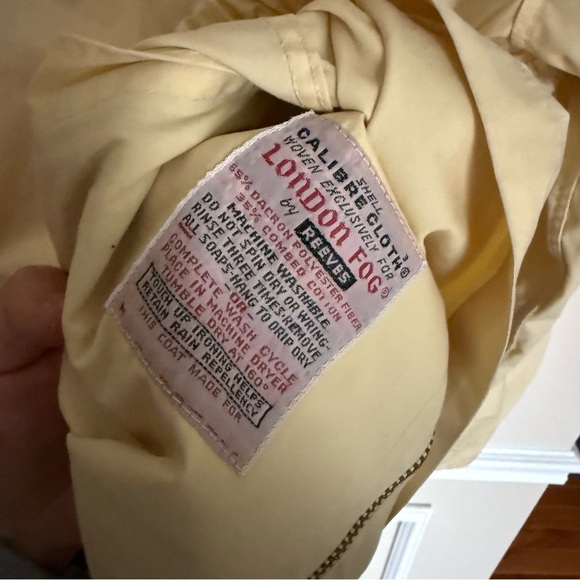 Vintage Butter Yellow London Fog Weatherware Zip-Up Windbreaker Raincoat Size 10 - Picture 7 of 11